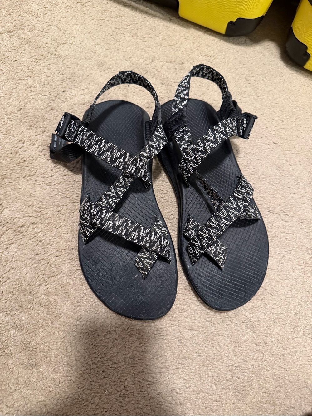 Chaco Black and White Strappy Sport Sandals
